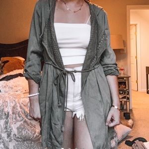 Olive Green Sweater Jacket